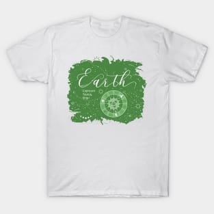 Earth - Element of Capricorn, Taurus & Virgo signs T-Shirt